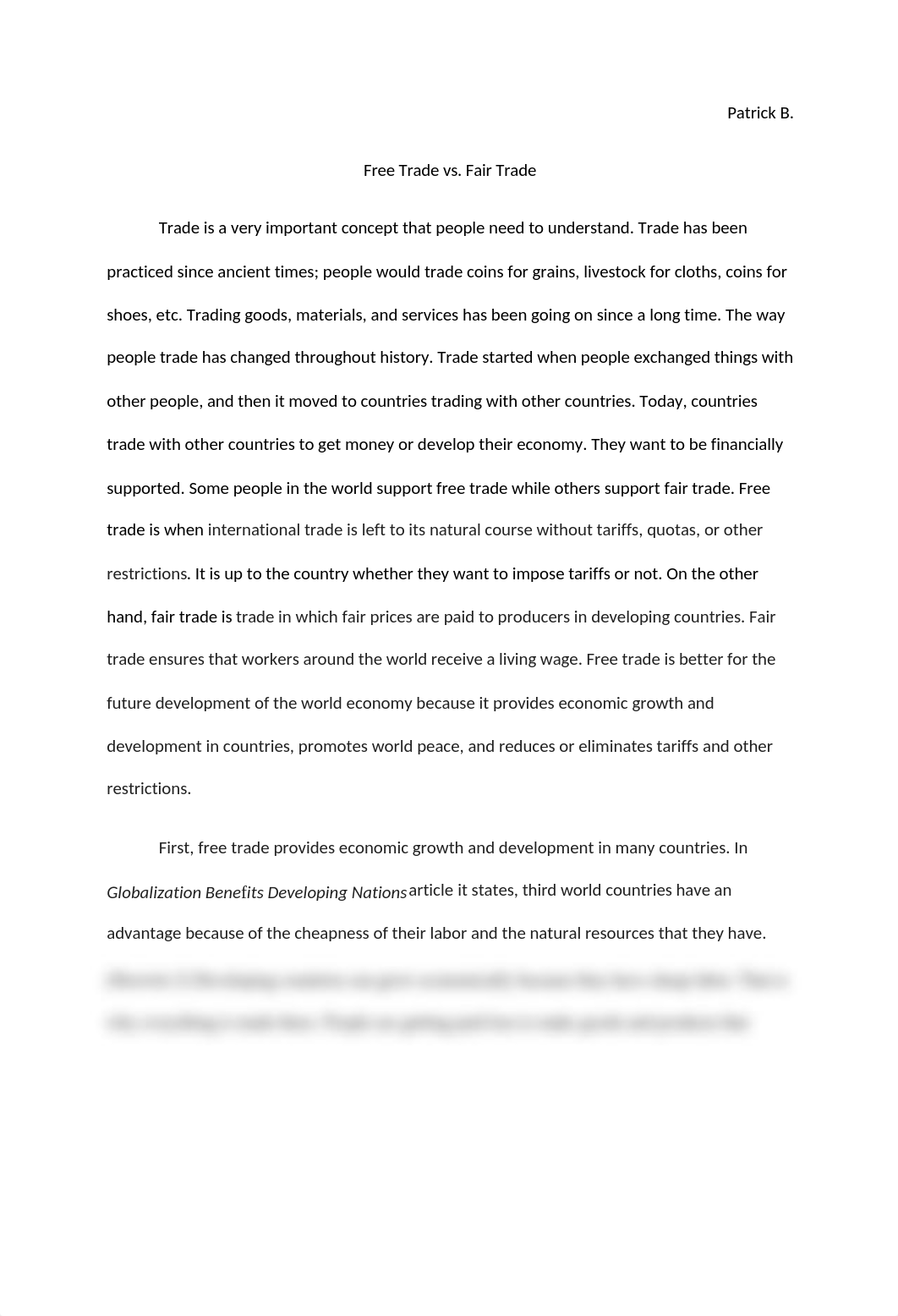 Free Trade vs Fair Trade Essay.docx_dgqd356unta_page1