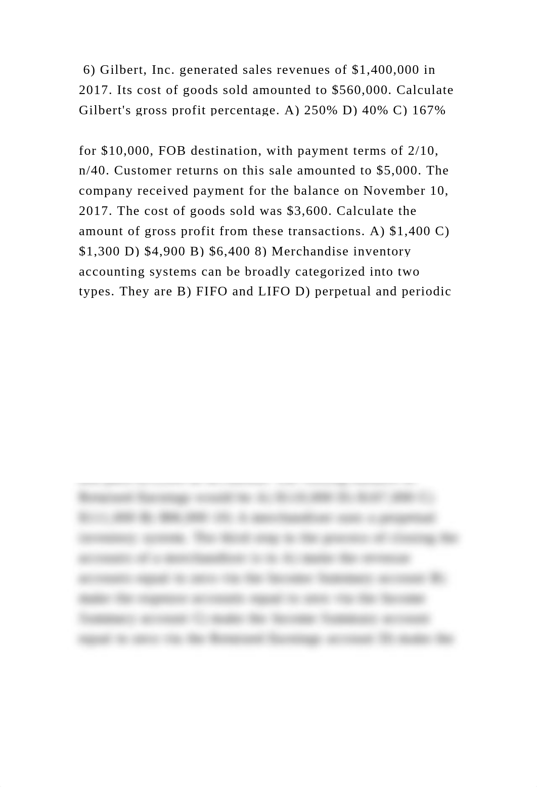 6) Gilbert, Inc. generated sales revenues of $1,400,000 in 2017. Its .docx_dgqfrvj78p1_page2