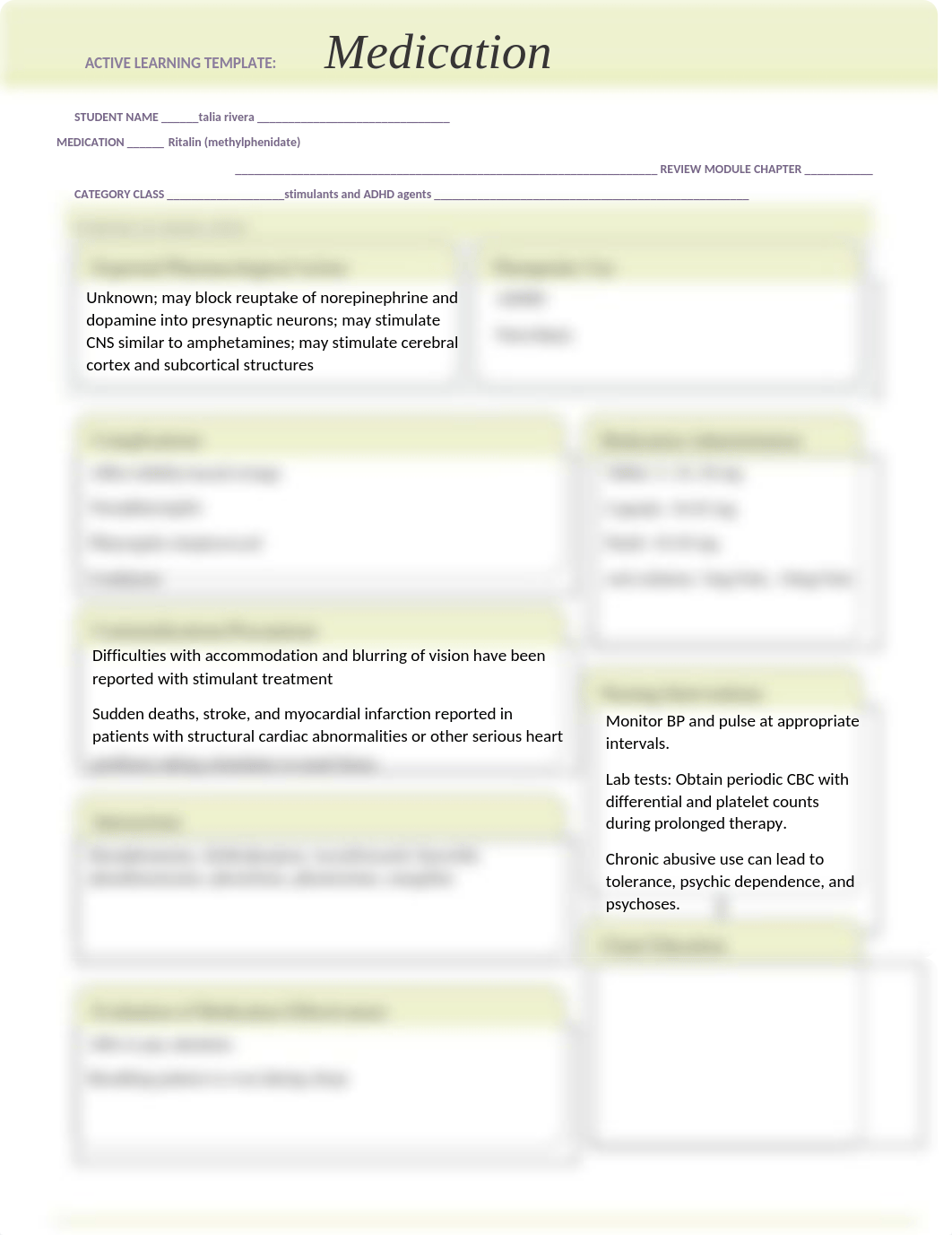 ATI - Medication_blank Ritalin (methylphenidate).docx_dgqnwswnydg_page1