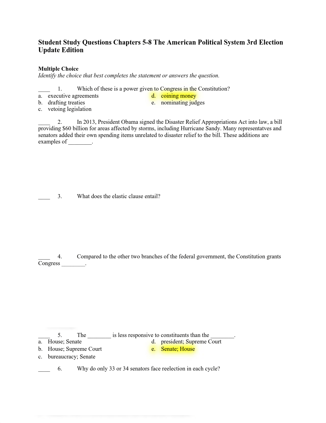 Student Study Questions Chapters 5-8 The American Political System 3rd Election Update Edition.pdf_dgsei2qnmbt_page1