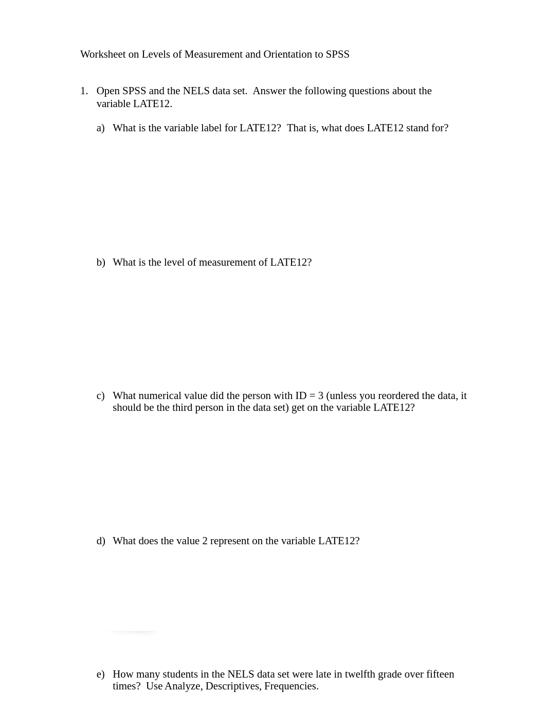 Worksheet on Levels of Measurement and Orientation to SPSS  chap 1.docx_dgsgj4drcnd_page1