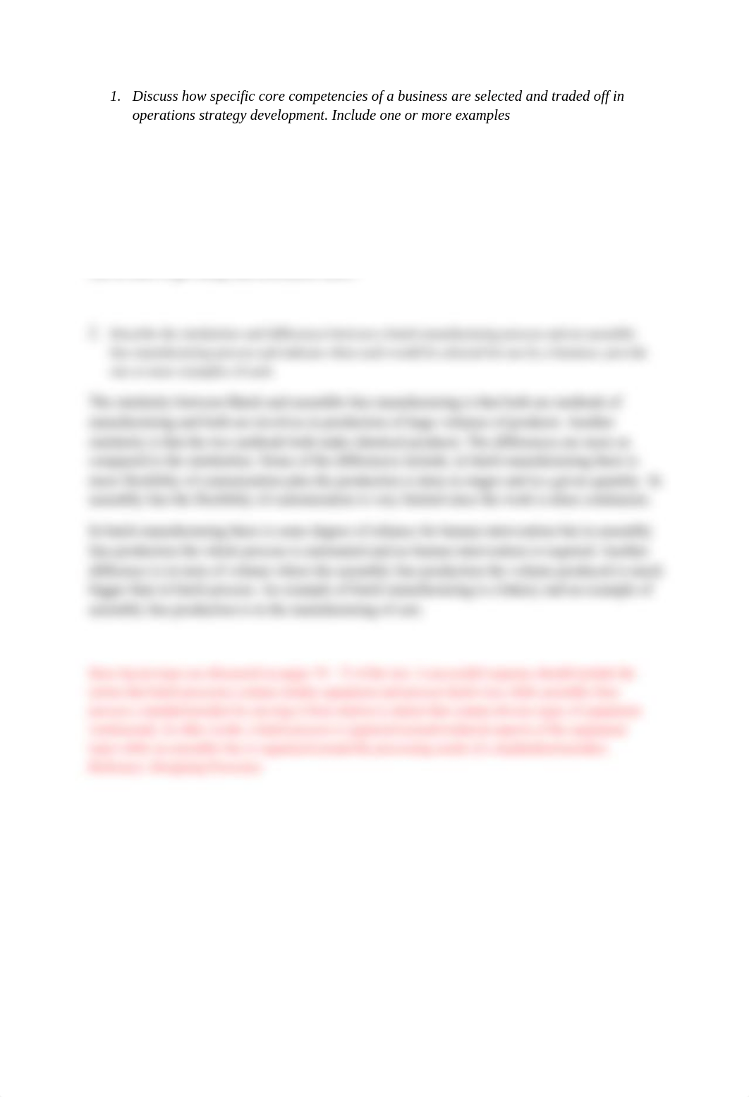 Discuss how specific core competencies of a business are selected and traded off in operations strat_dgsohdltd7l_page1