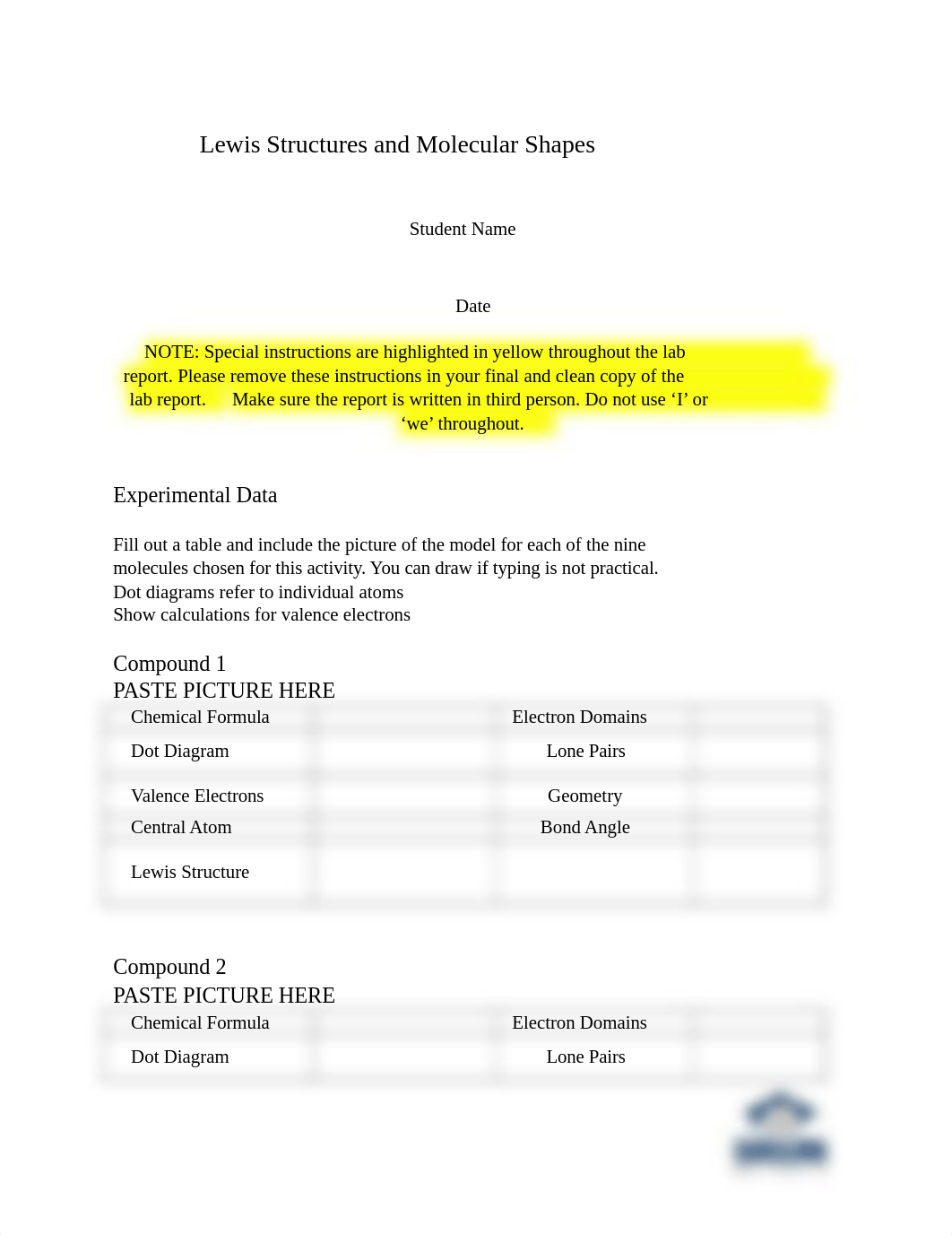 M3 Lab 2-Lewis Structures and Molecular Shapes Lab Report dys.docx_dgt3k2w4mos_page1