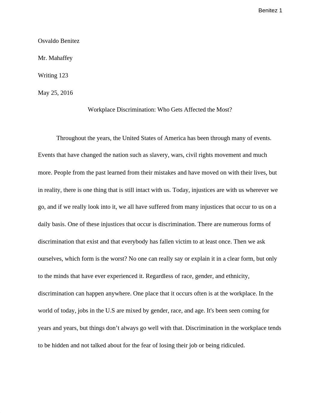 Discrimination in the workplace finished essay.docx_dgteyyva8ve_page1