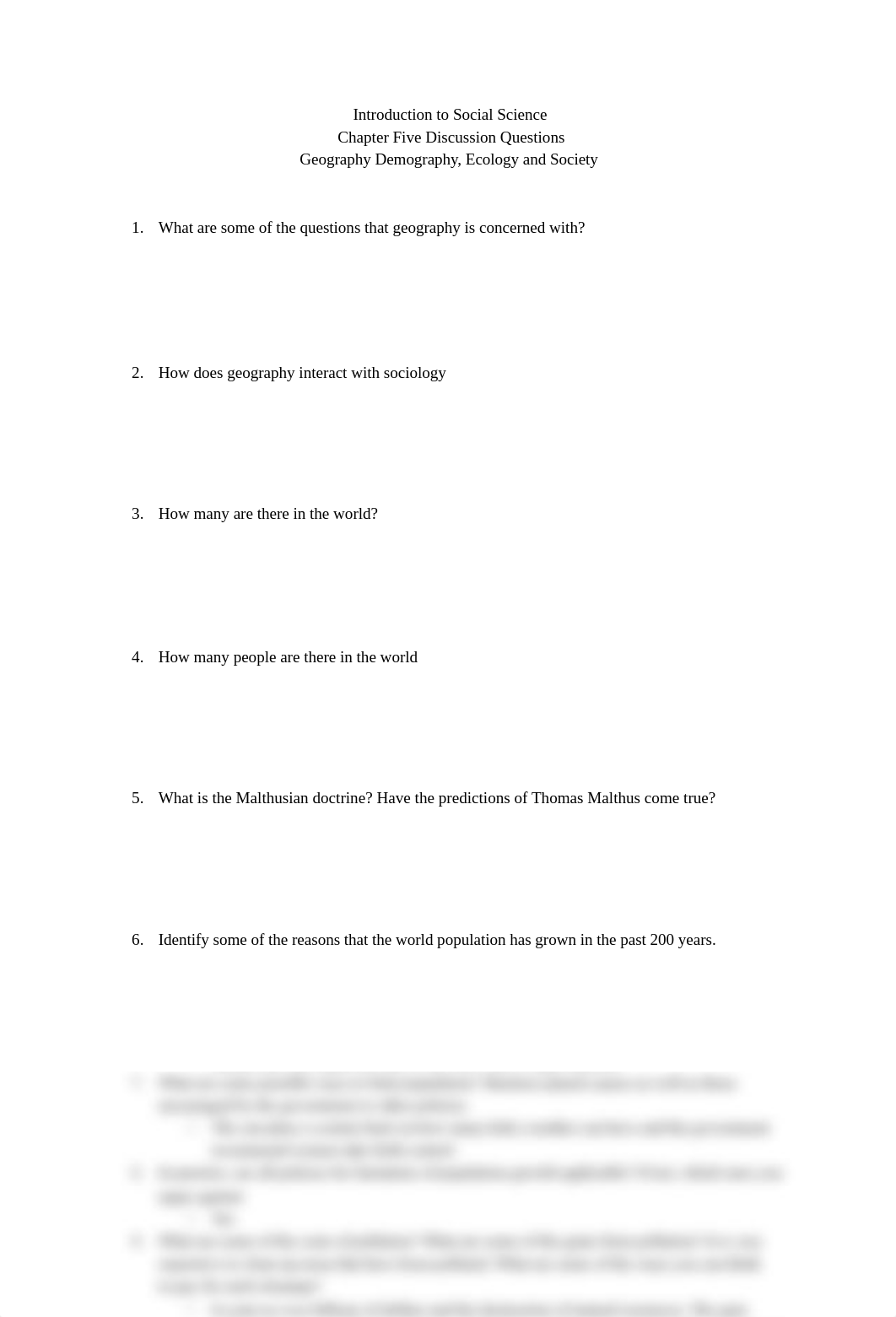 Introduction to Social Science Chapter Five  Discussion Questions  Geography, Demograghy, Ecology, a_dgu41bi797d_page1