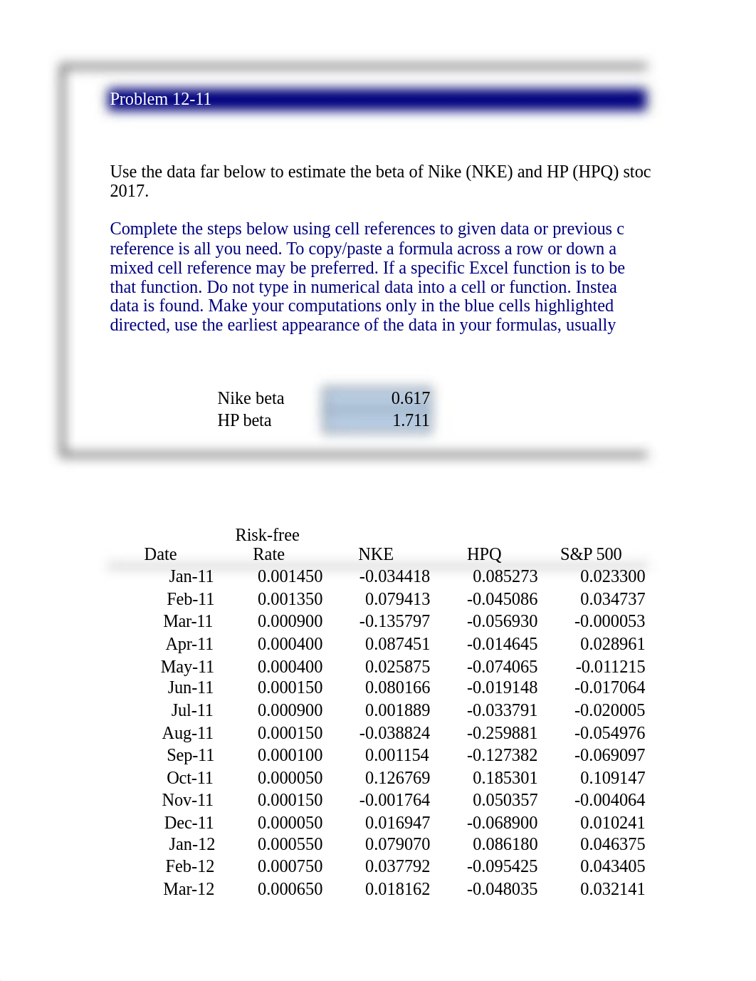 HW2 - CH12 - P2 - Arce_Berk_DeMarzo_Problem_12-11_Start.xlsx_dgu4k2s4zy2_page1