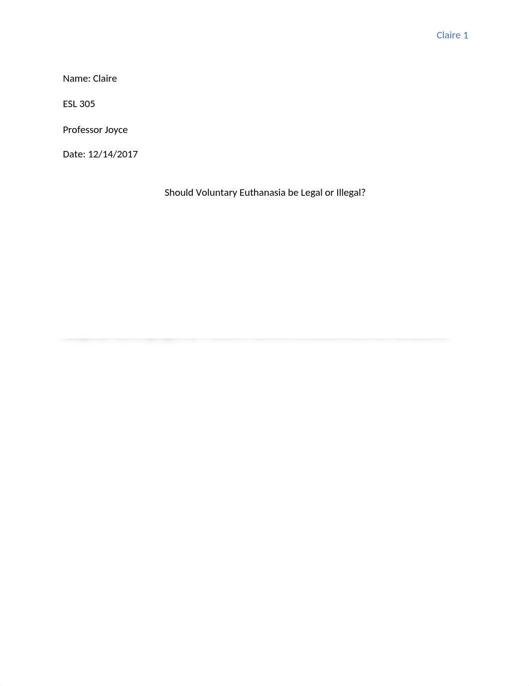 Essay(Should euthanasia be legal or illegal).docx_dgu7z6lqcv3_page1
