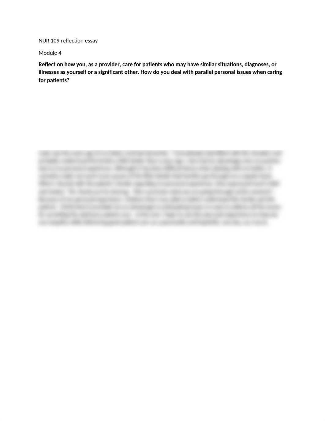 NUR 109 reflection essay.docx_dguko54pbqm_page1