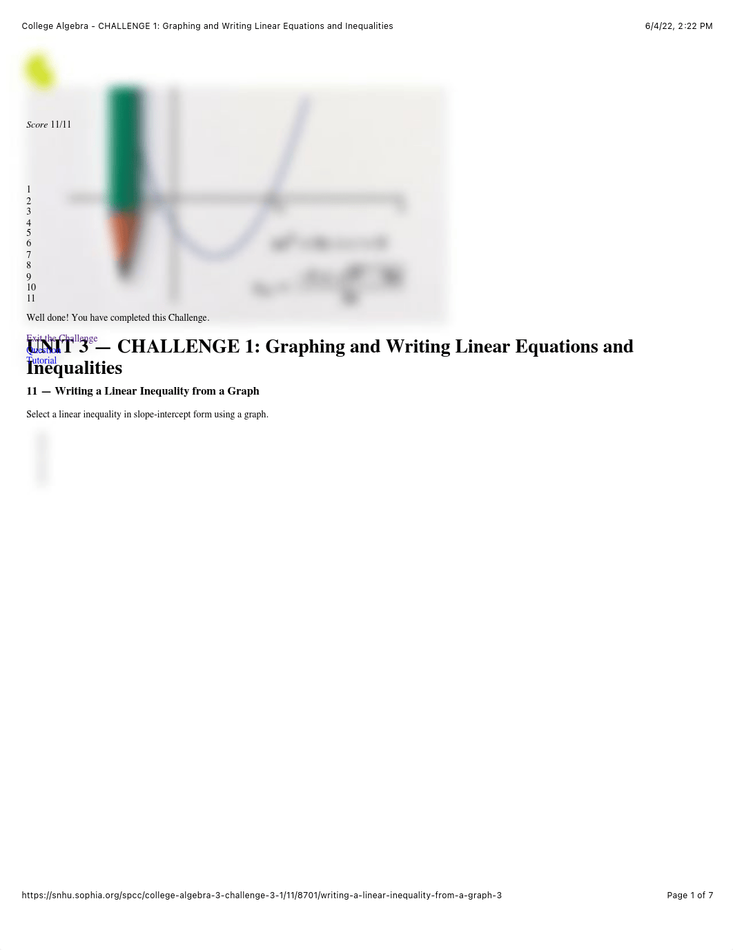 College Algebra - CHALLENGE 1: Graphing and Writing Linear Equations and Inequalities.pdf_dgv2zgpwwbv_page1