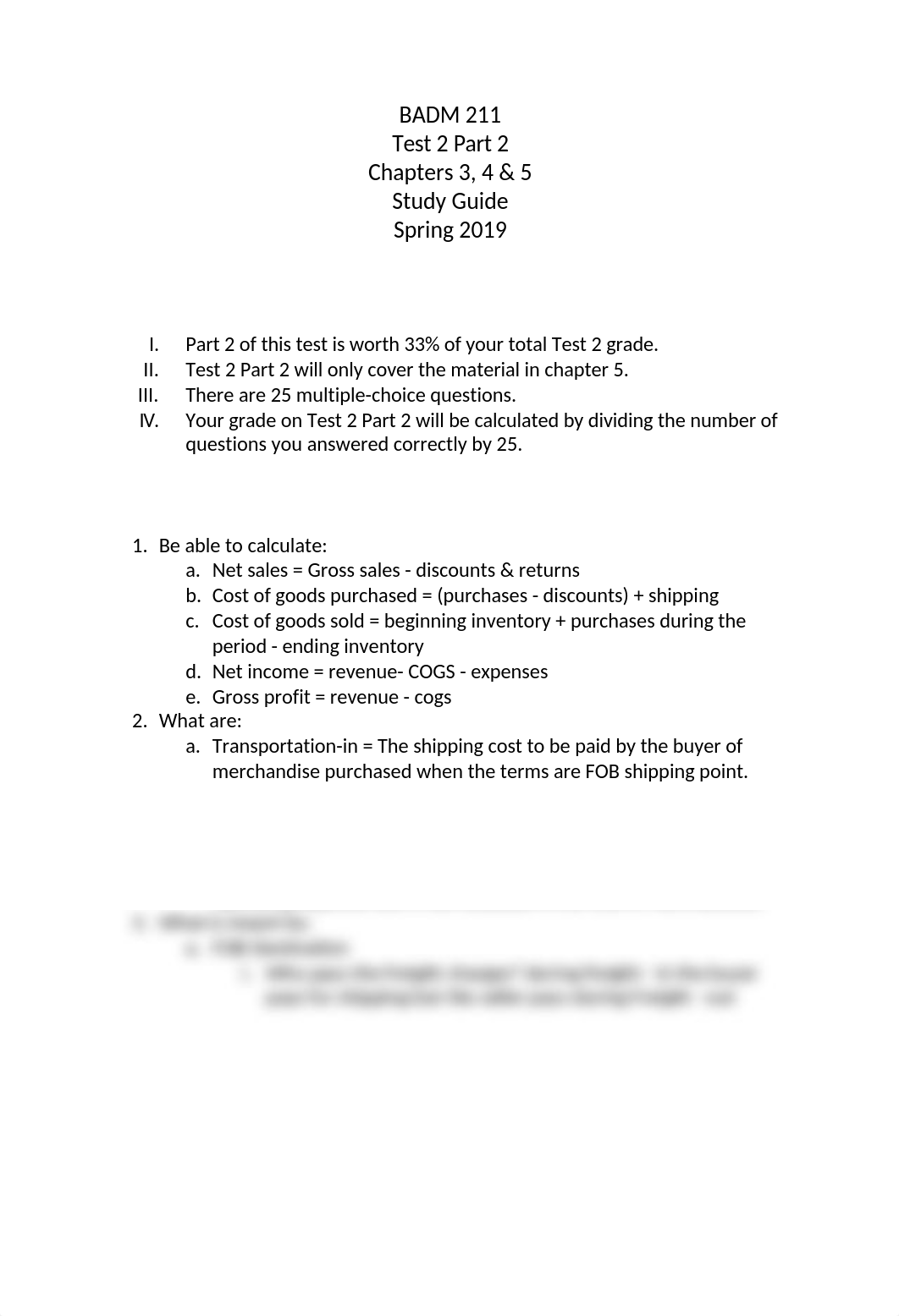 BADM 211 Test 2 Part 2 Chapters 3, 4 & 5 Study Guide Spring 2019 (2)(3).docx_dgvl6w2lqo5_page1