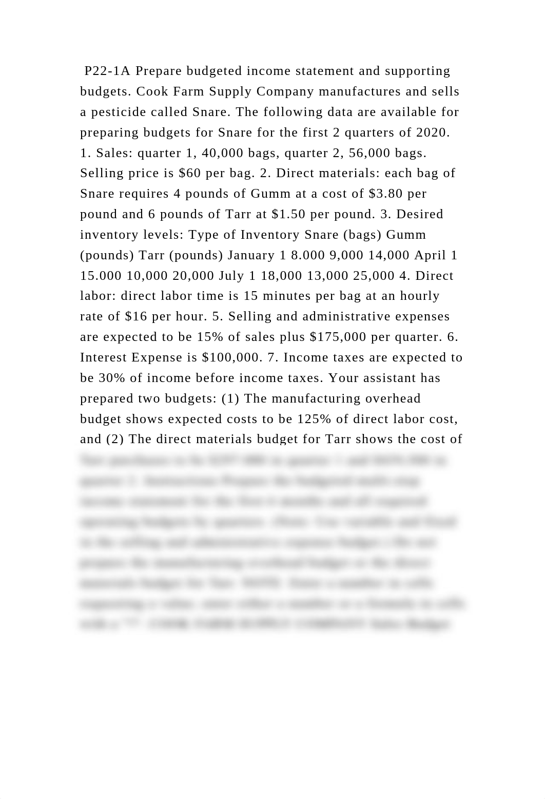P22-1A Prepare budgeted income statement and supporting budgets. Cook.docx_dgwm825z0g3_page2