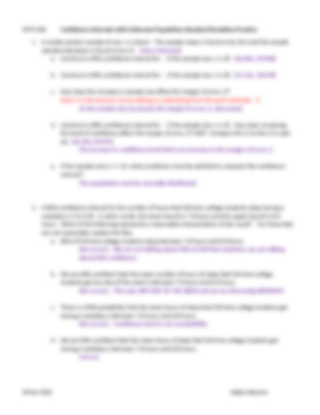 10.6  Confidence Intervals for the mean part 2 - Practice - Solutions.pdf_dgwn3k3n7x5_page1