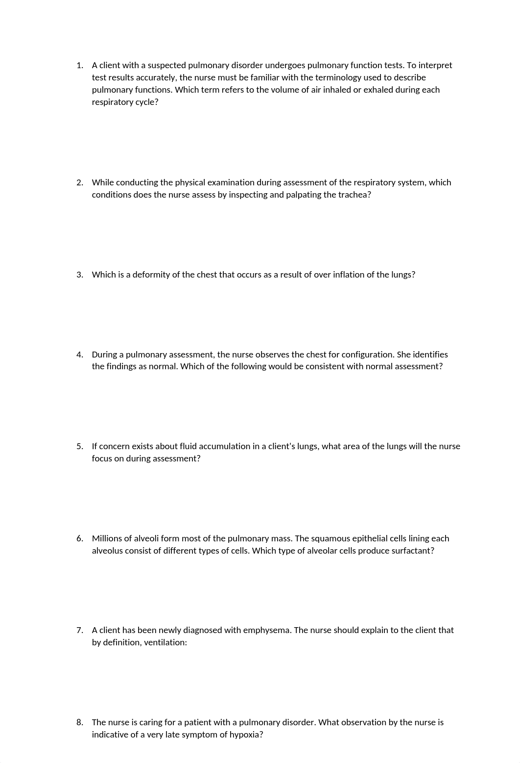 MedSurg - Chapter 20 Assessment of Respiratory Function.docx_dgwopyvk5je_page1