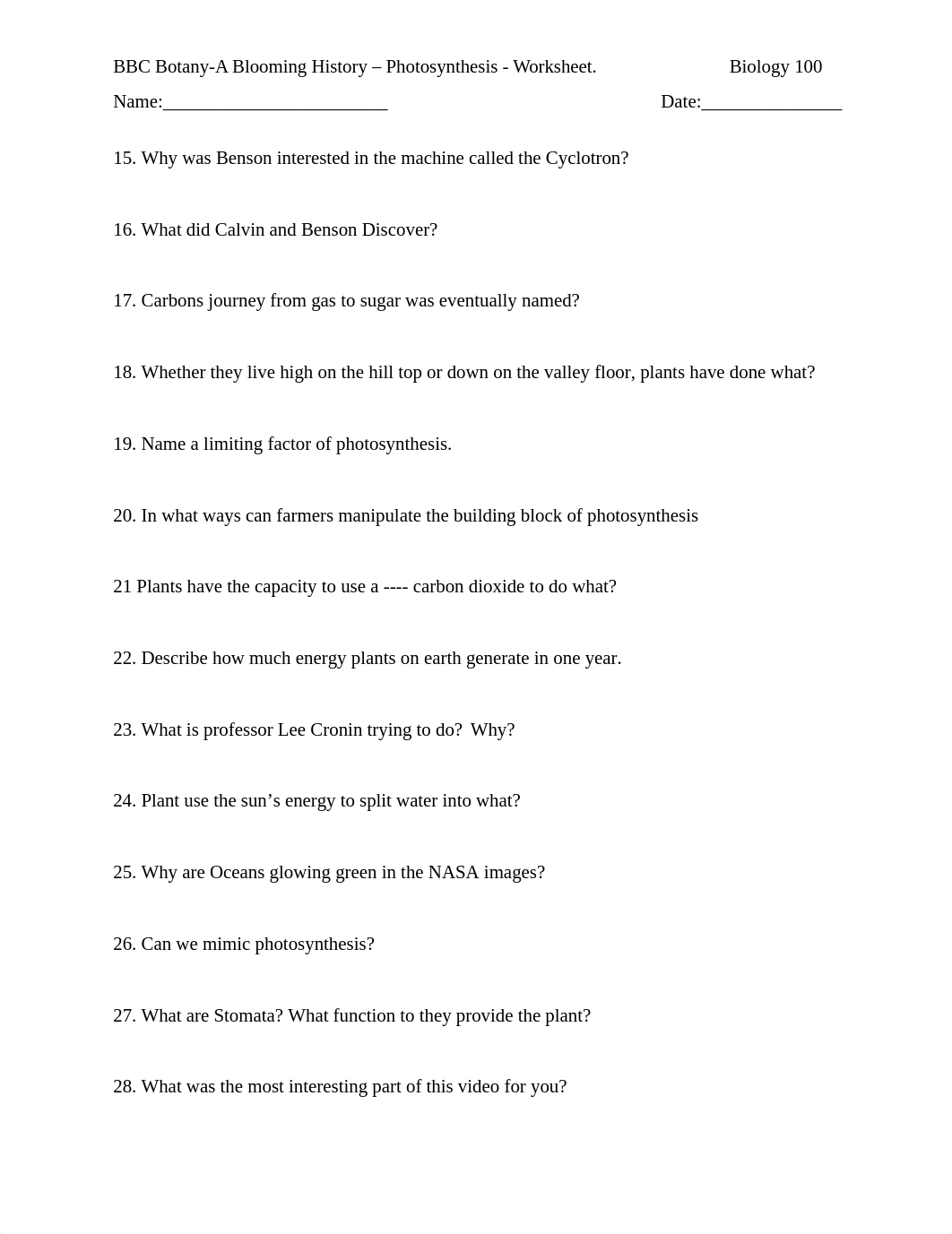 BBC Botany A Blooming HIstory Worksheet - Photosynthesis 2-3.docx_dgwvdog4dmu_page2