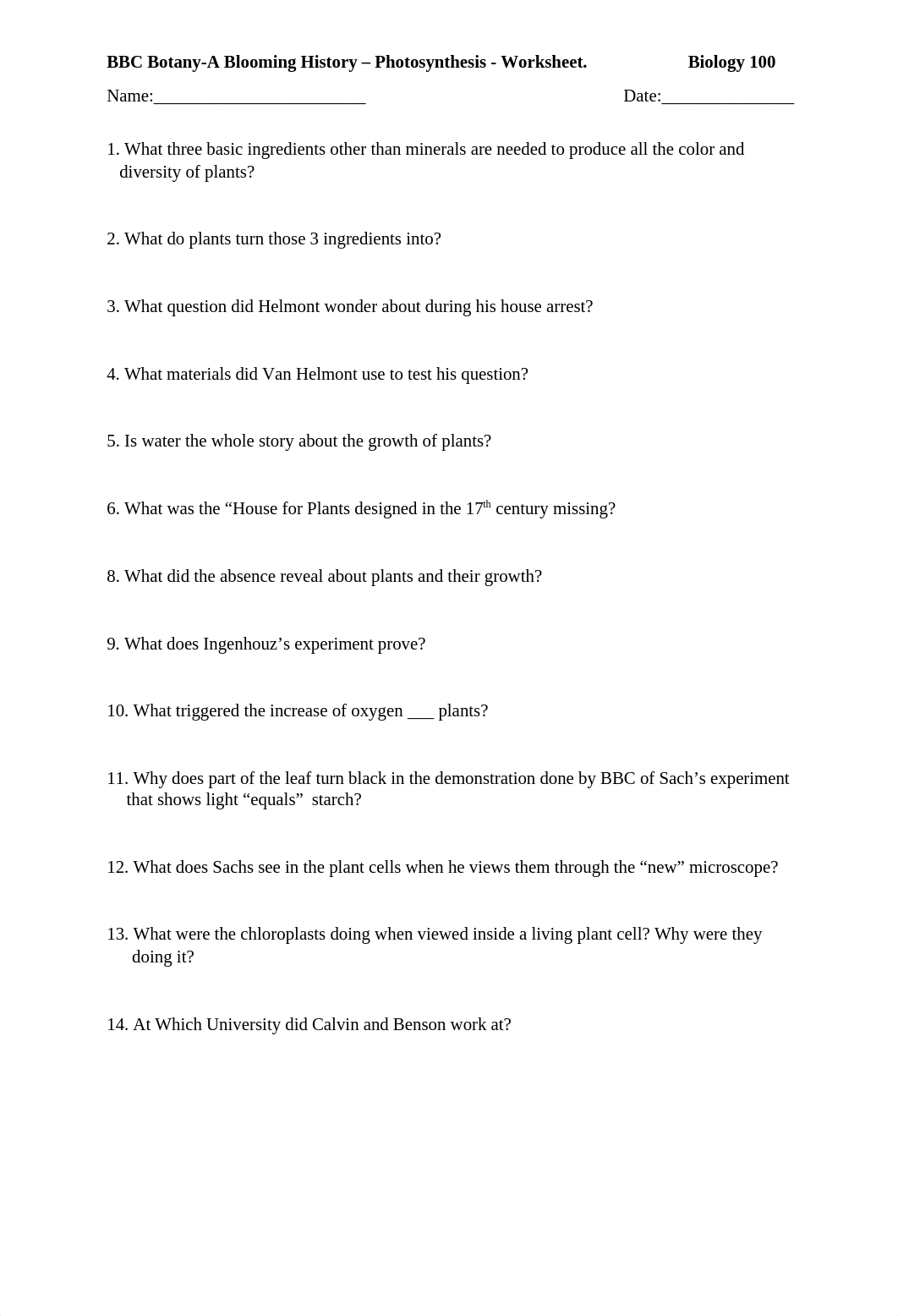 BBC Botany A Blooming HIstory Worksheet - Photosynthesis 2-3.docx_dgwvdog4dmu_page1