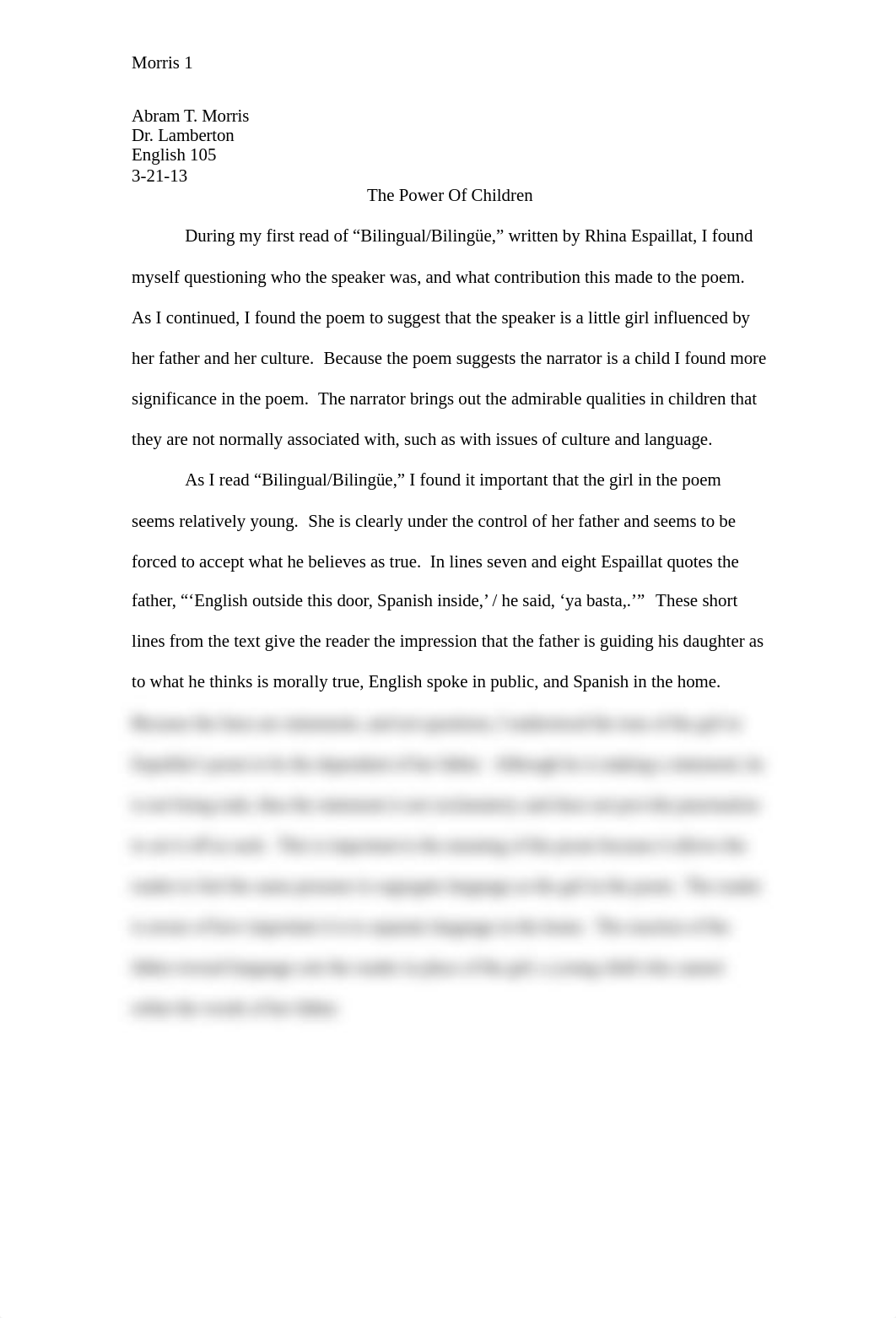 Bilingual Paper #1 (Lamberton)ENG105_dgy42xx61jp_page1