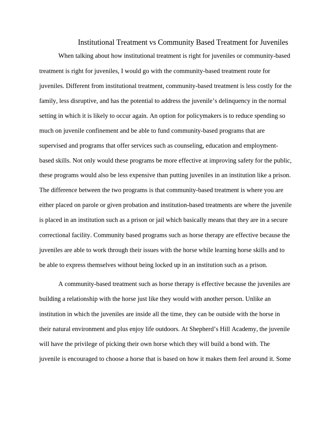 Institutional Treatment vs Community Based Treatment for Juveniles.docx_dgymb59wjym_page1