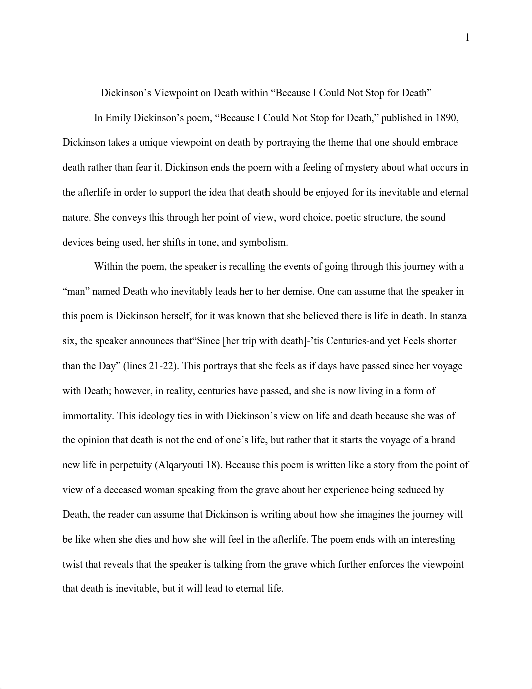 Because I Could Not Stop for Death Essay.pdf_dgyqkflj6lt_page1