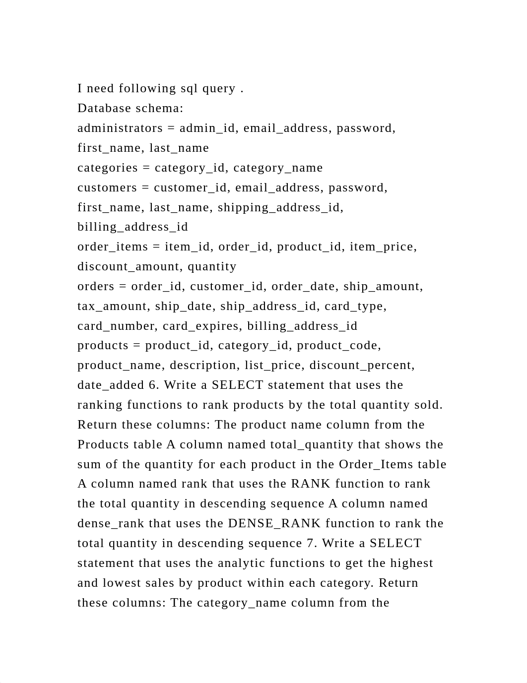 I need following sql query .Database schemaadministrators = adm.docx_dgysn3a2xeq_page2