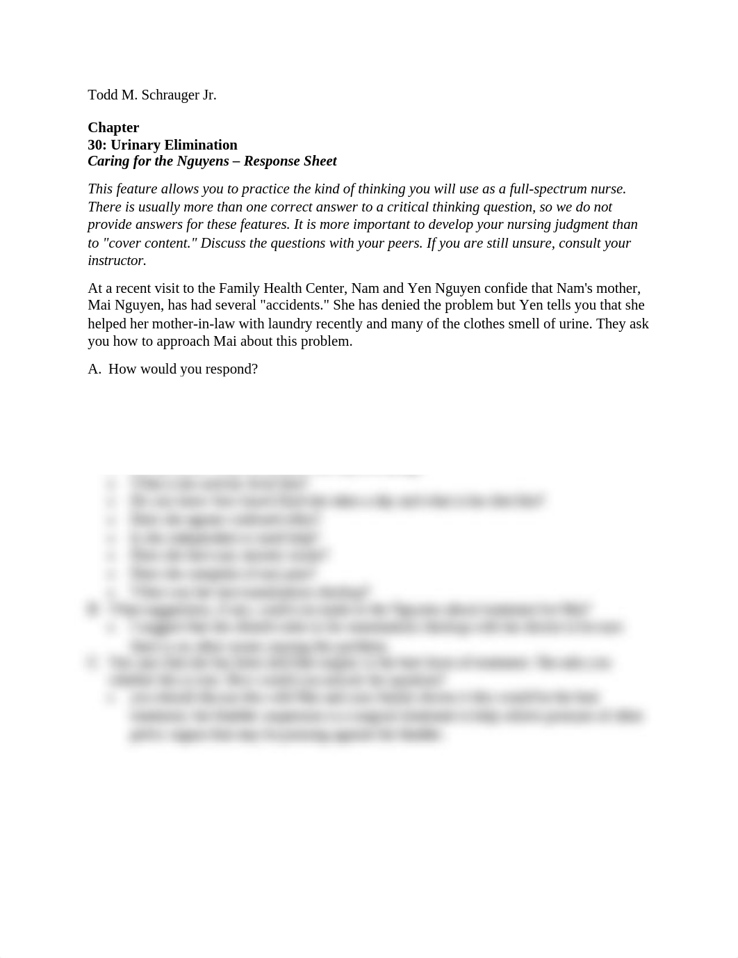 Chapter 30 Urinary Elimination Caring for the Nguyens - Response Sheet.docx_dgyupinim3e_page1