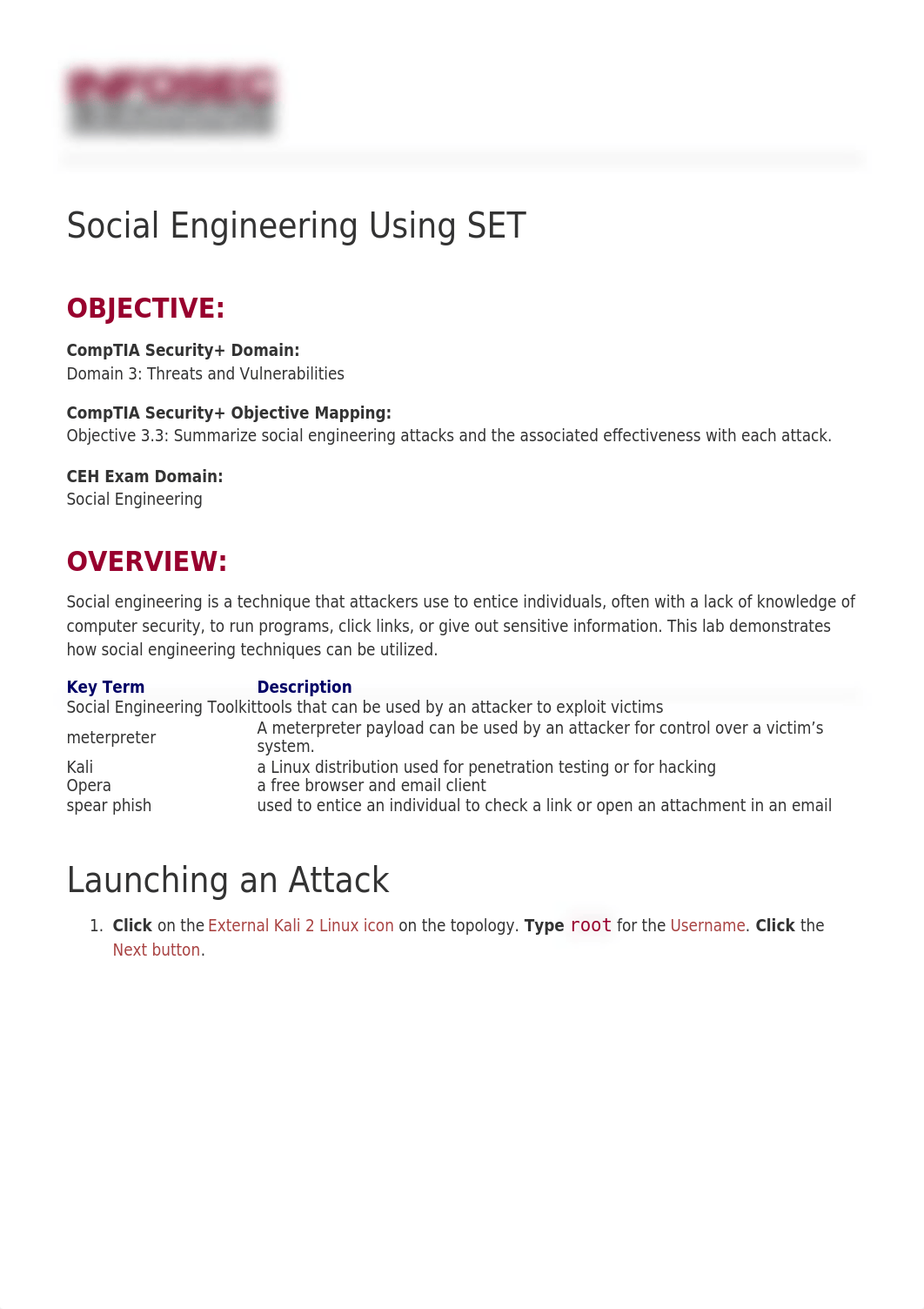 Infosec Learning - Social Engineering Using SET - 2019-01-09.pdf_dgz1kiolhsi_page1