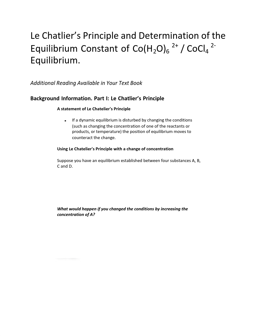 6 Le Chatlier's Principle and Determination of the Equilibrium Constant (Fall 2017).pdf_dgz9707b23q_page1