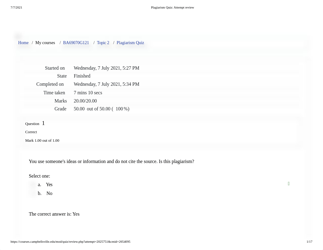 Plagiarism Quiz_ Attempt review.pdf_dgzi8i3eeer_page1