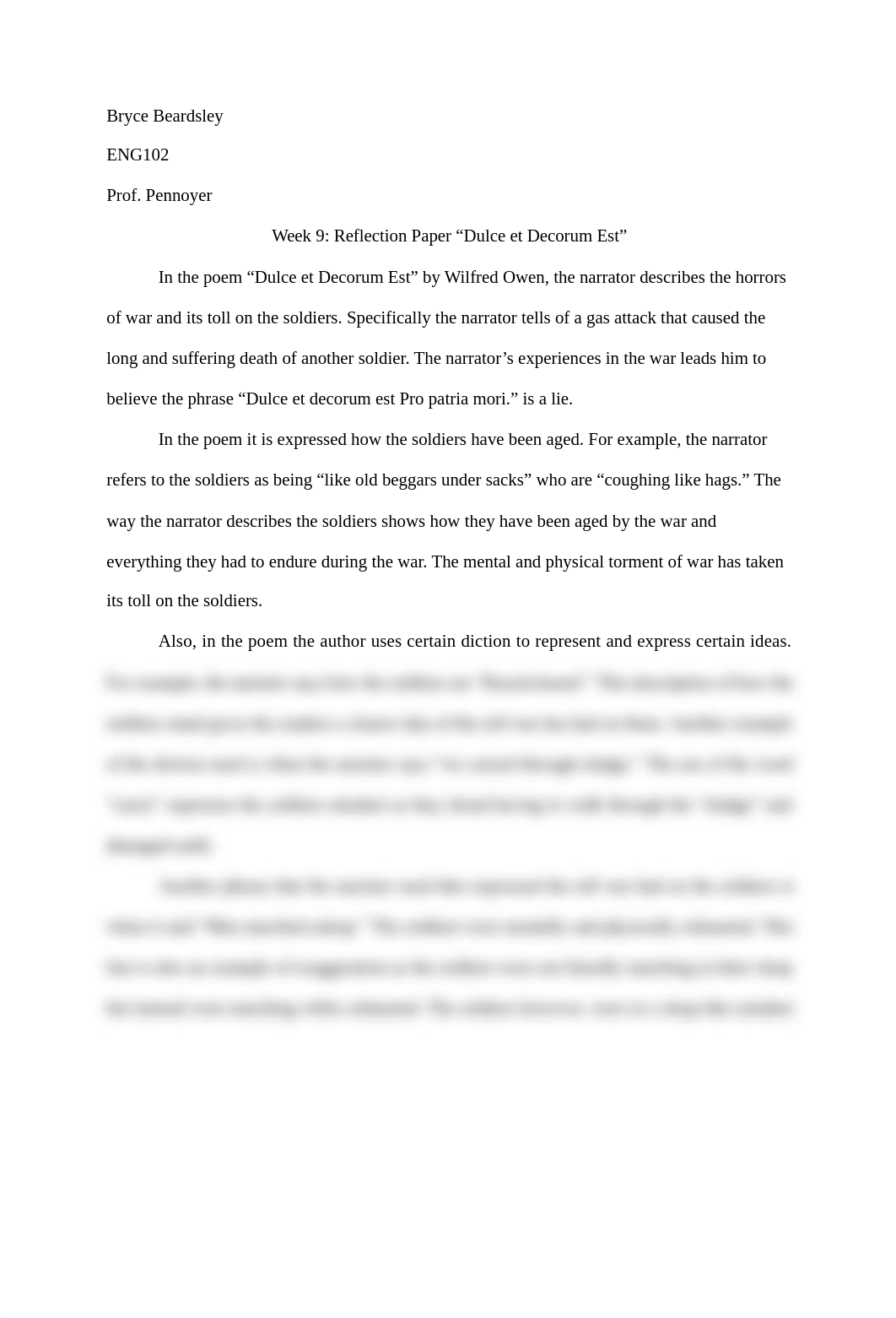 Week 9_ Reflection Paper "Dulce et Decorum Est" -Bryce Beardsley.docx_dgzu2quepqo_page1