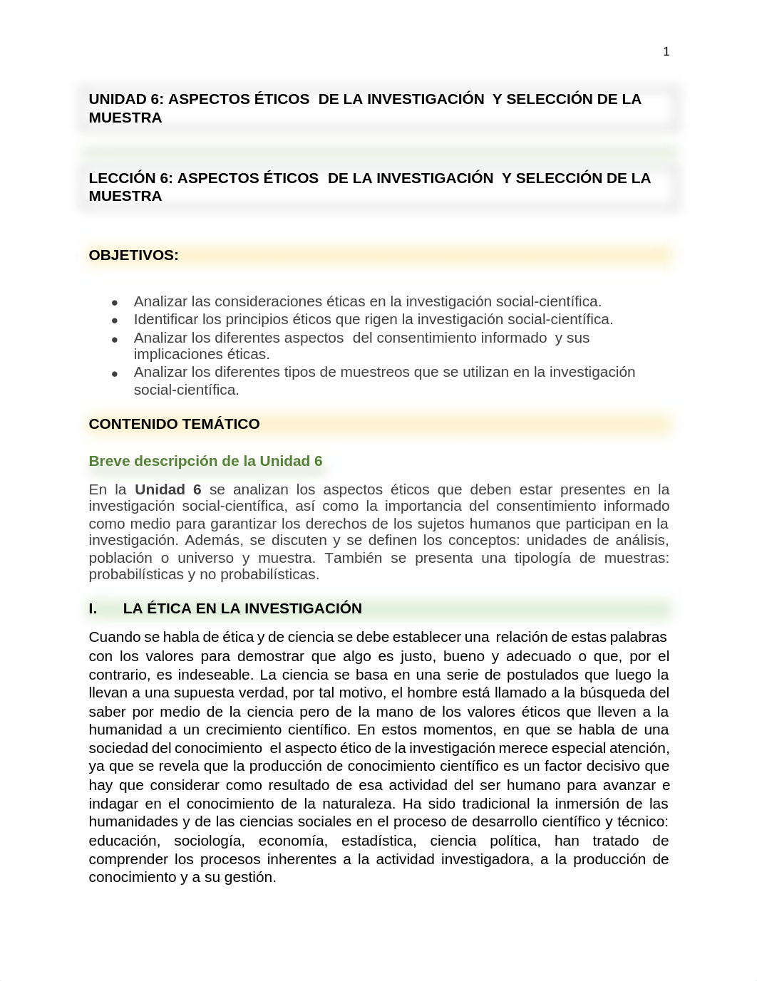 UNIDAD 6 ASPECTOS ÉTICOS  DE LA INVESTIGACIÓN  Y SELECCIÓN DE LA MUESTRA(1).pdf_dh096v1j4l2_page1