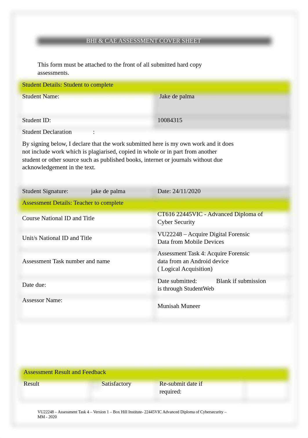 VU22248 - Acquire digital Forensic data from Mobile Devices - Assessment Task 4 (2).docx_dh0bip80w5x_page1