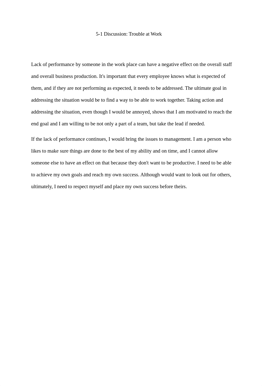 PHL 316 5-1 Discussion Trouble at Work.docx_dh0umch5et1_page1