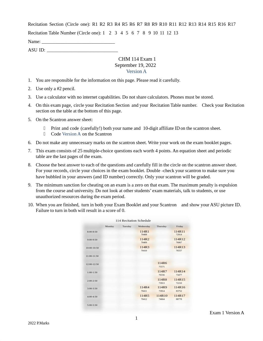 CHM114 Exam 1 ver A_POST.pdf_dh13w9ciujc_page1