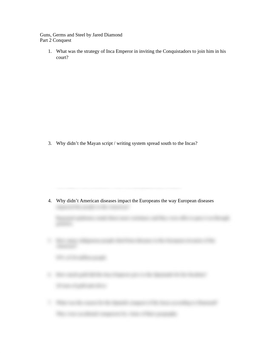 Guns Germs and Steel Part 2 video worksheet Questions.docx_dh143zrm7xz_page1