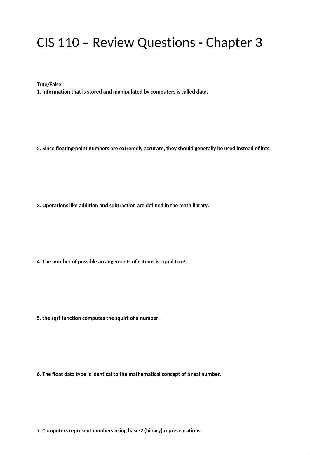 CIS 110 - Chapter 3 - Review Questions.docx_dh18a1hsh0u_page1