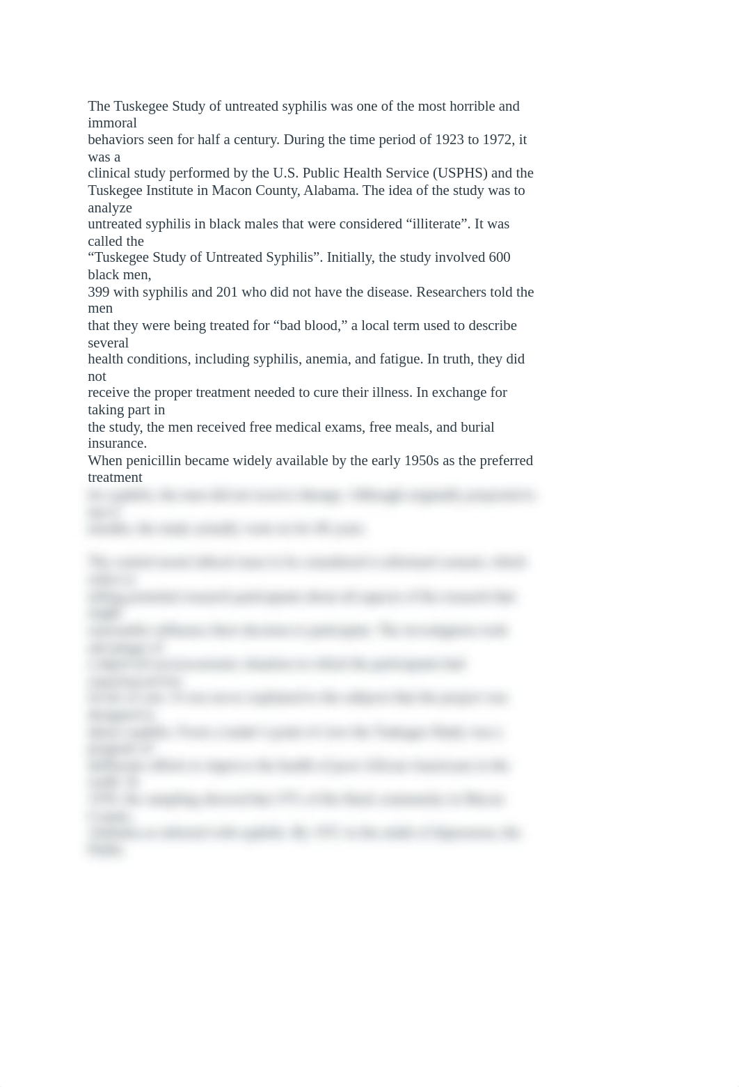 The Tuskegee Study of untreated syphilis was one of the most horrible and immoral.docx_dh1bpj25xtg_page1