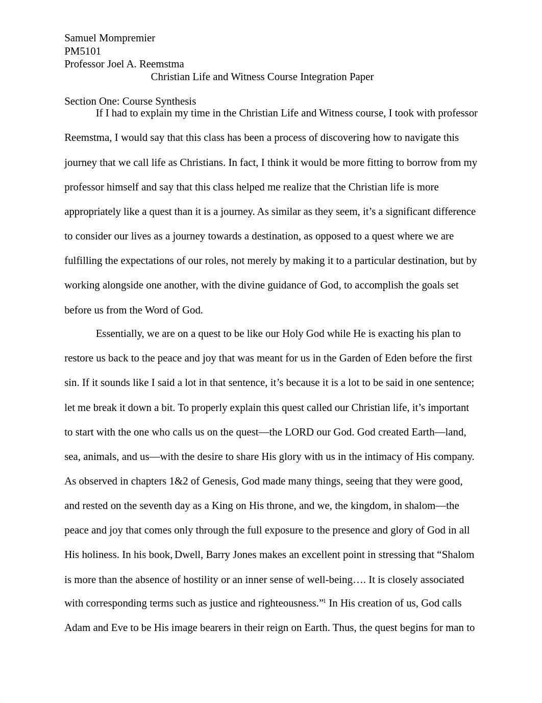 Christian Life and Witness Course Integration Paper.docx_dh20mpznttt_page1