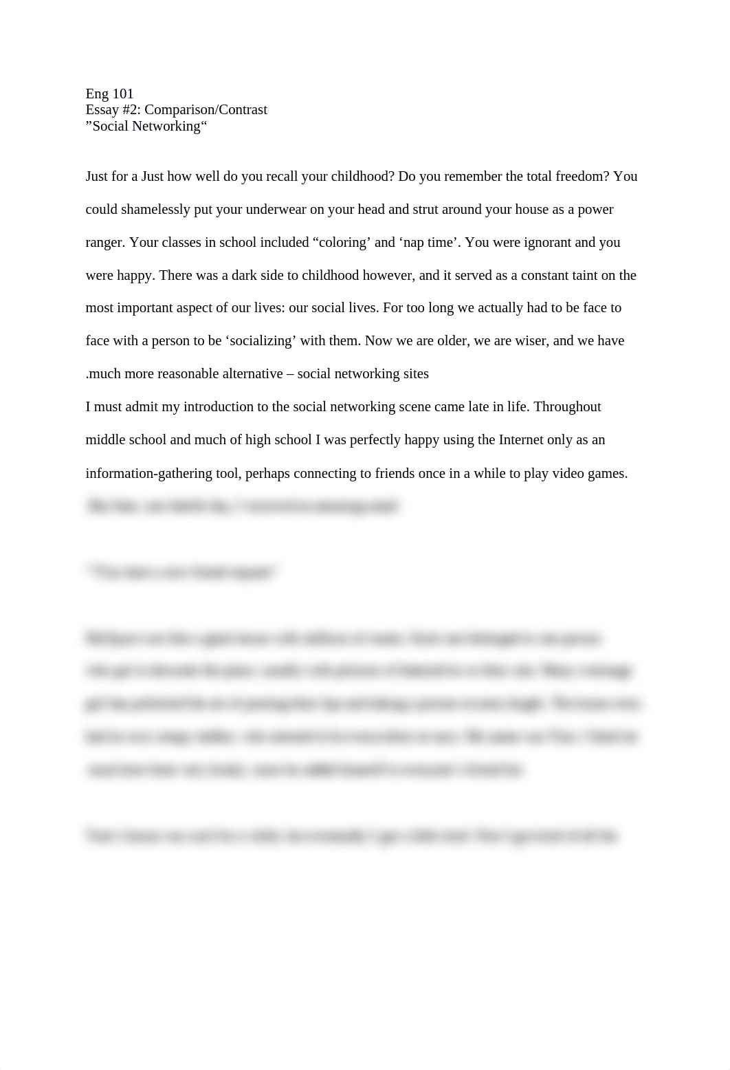 Social Networking - Comparison Contrast Essay_dh22pbkf7o0_page1