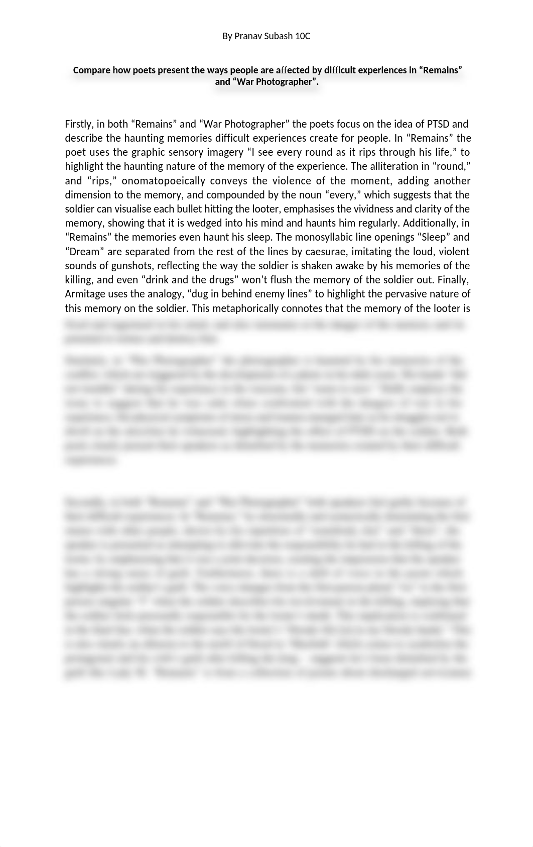 War Photographer vs Remains Essay.docx_dh2r77ywssy_page1