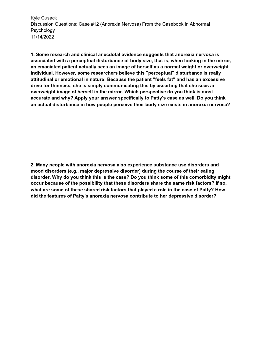 Discussion Questions Case #12 (Anorexia Nervosa) From the Casebook in Abnormal Psychology-1.pdf_dh2s4frtr11_page1