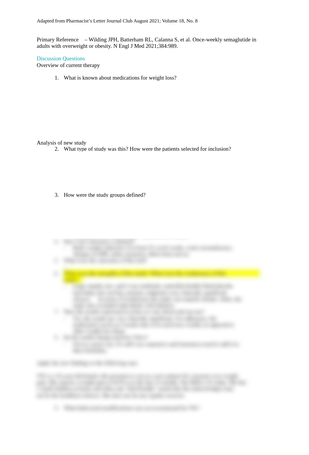 Semaglutide weekly JC discussion questions STUDENT.docx_dh2zgxkihex_page1