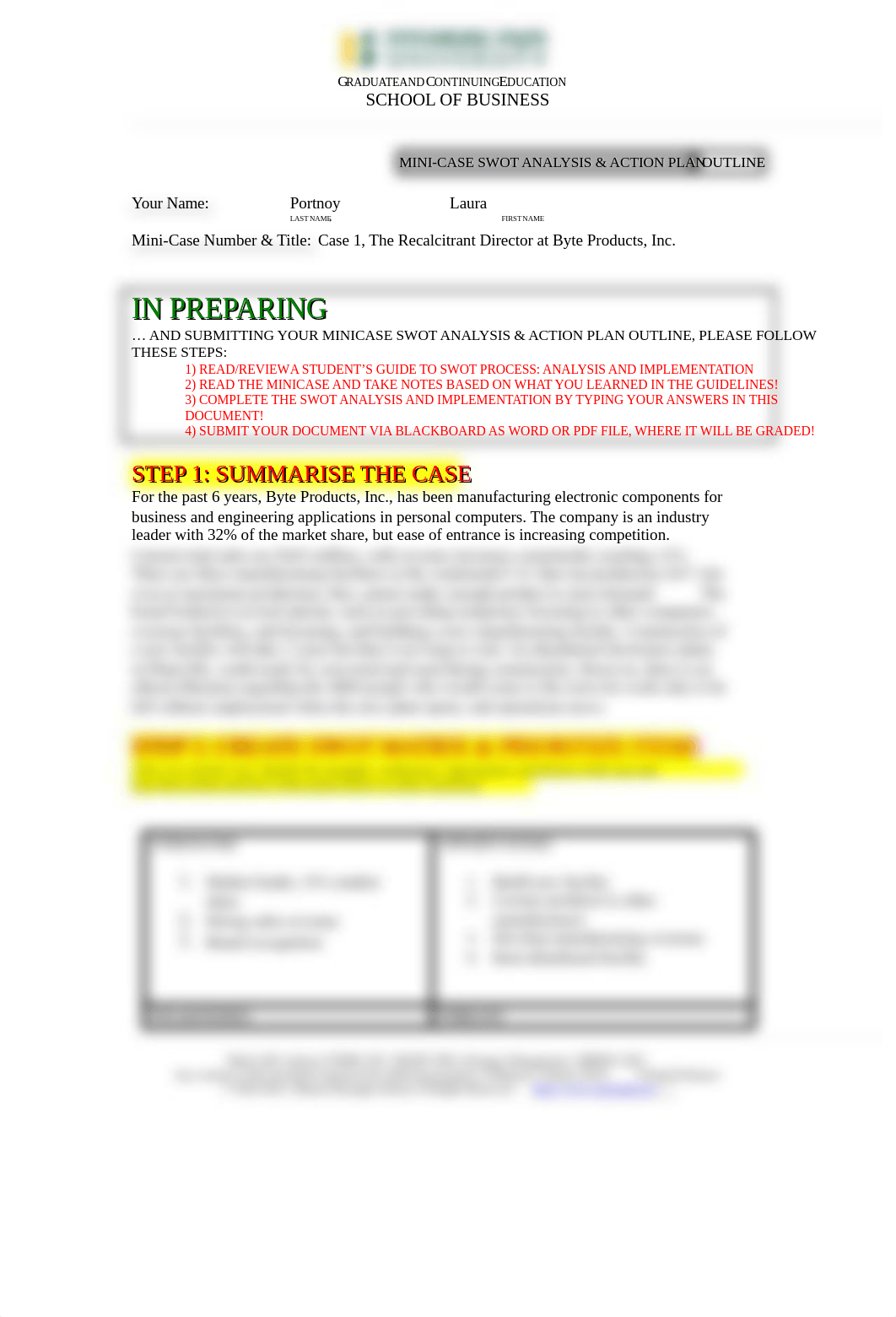 MiniCase 1 SWOT Analysis and Action Plan.doc_dh32mwev8nv_page1