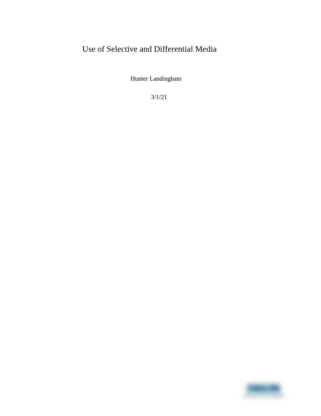 Lab Report - Use of Selective and Differential Media.pdf_dh32ta56xie_page1