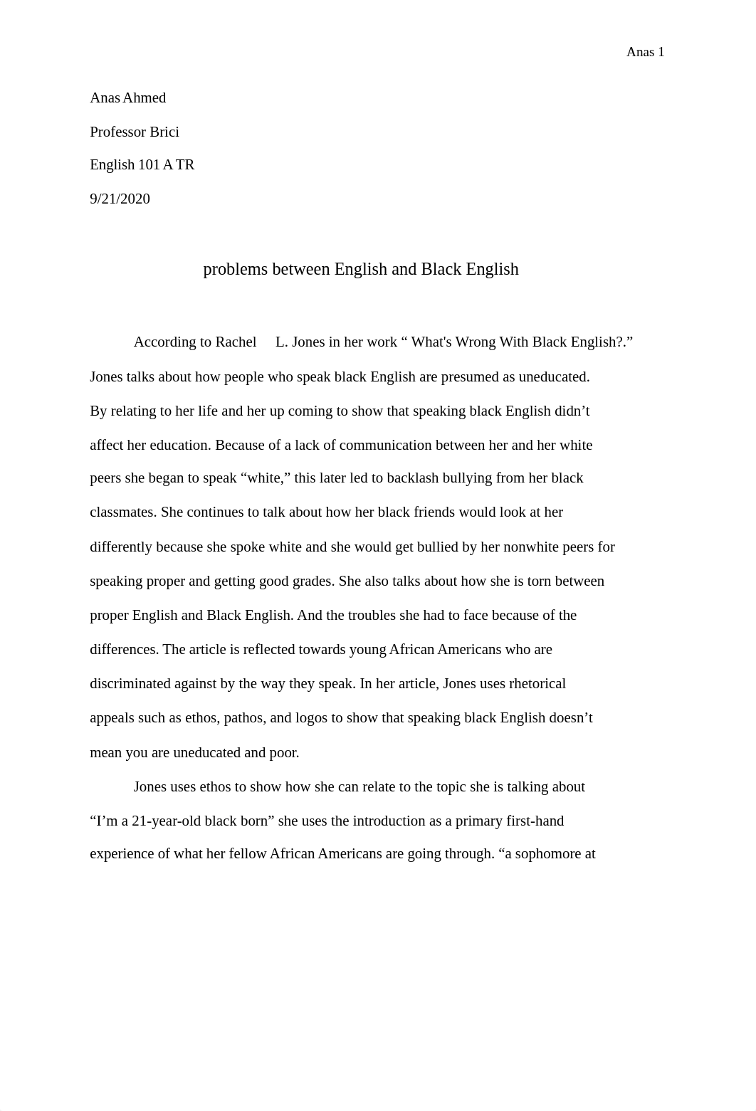 ESSAY 1_Rhetorical Analysis _What's Wrong With Black English__ (1).docx_dh332lwalt9_page1