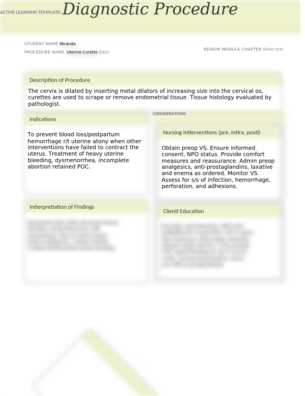 ATI Diagnostic Procedure Template uterine curette.docx_dh379zpl89w_page1