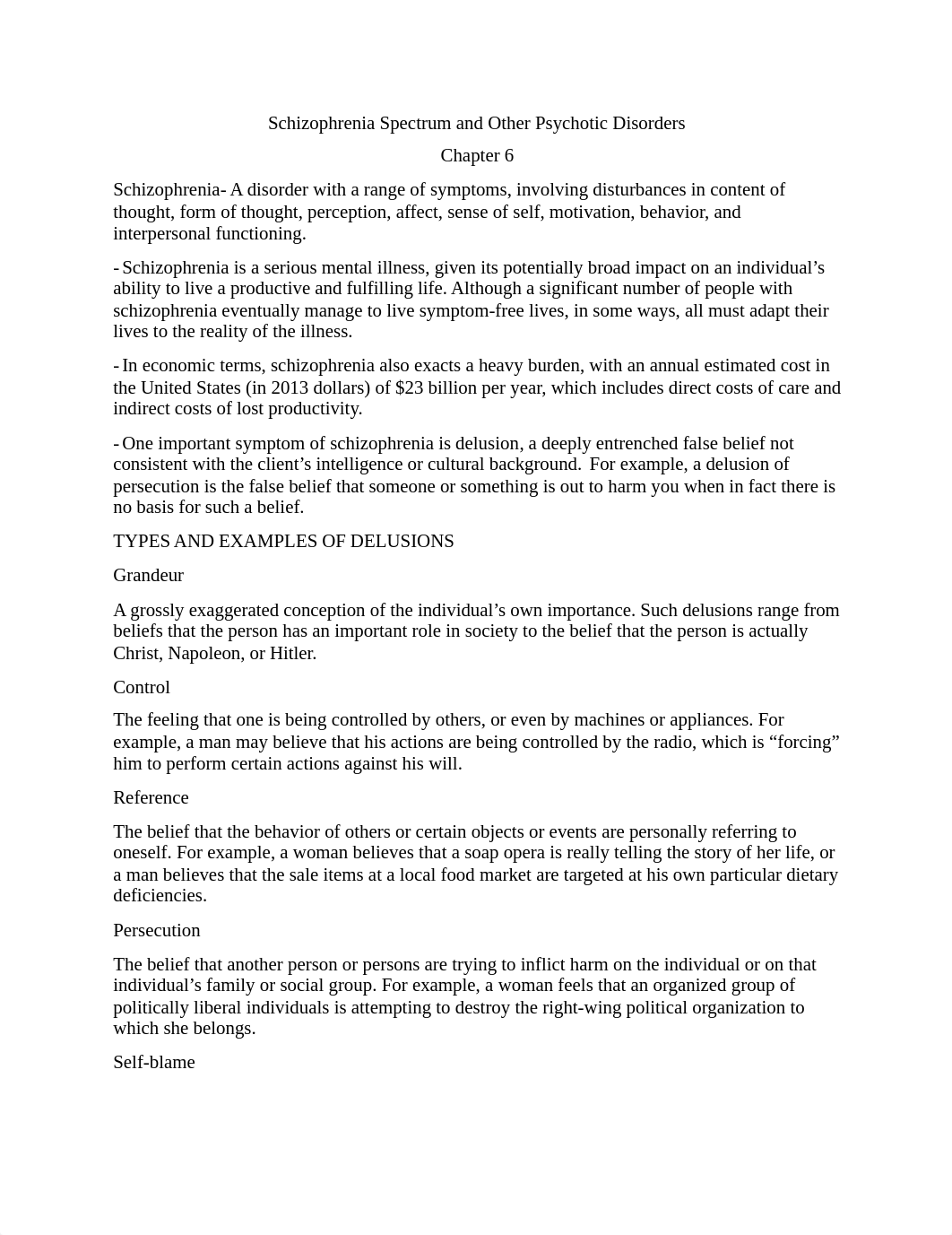 Schizophrenia Spectrum and Other Psychotic Disorders Chapter 6.docx_dh438050mx8_page1