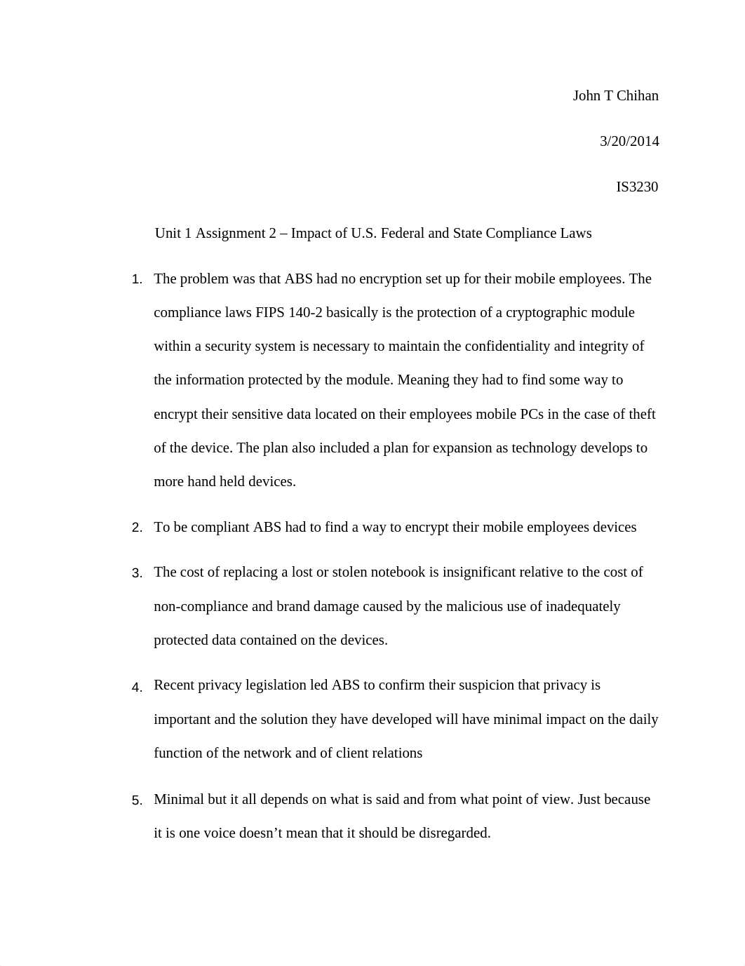 Unit 1 Assignment 2 - Impact of U.S. Federal and State Compliance Laws_dh465kez6b7_page1