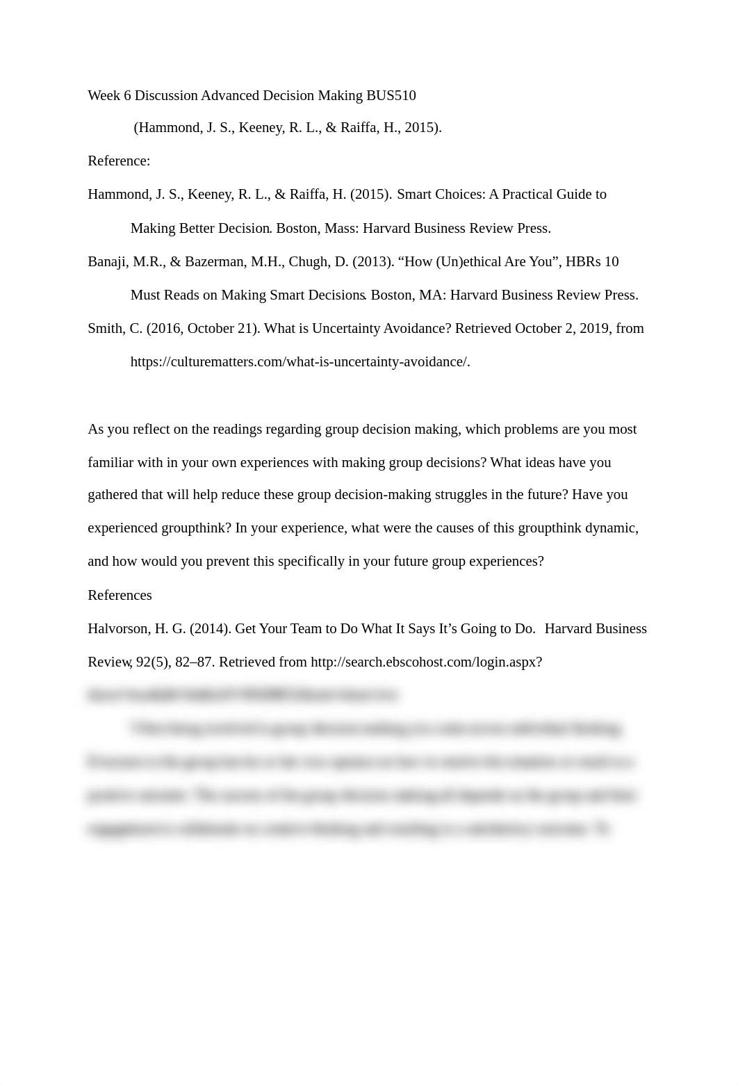 Week 6 Discussion Advanced Decision Making BUS510.docx_dh4apy10311_page1