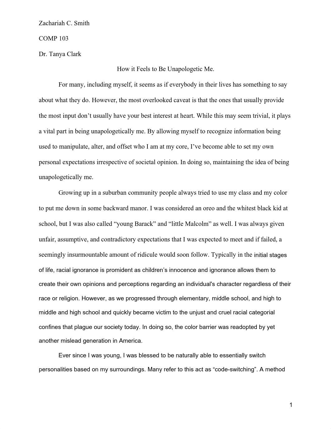 Essay 1, The Personal Manifesto with Narration adn Description - Zachariah C. Smith.pdf_dh4skk27vmd_page1