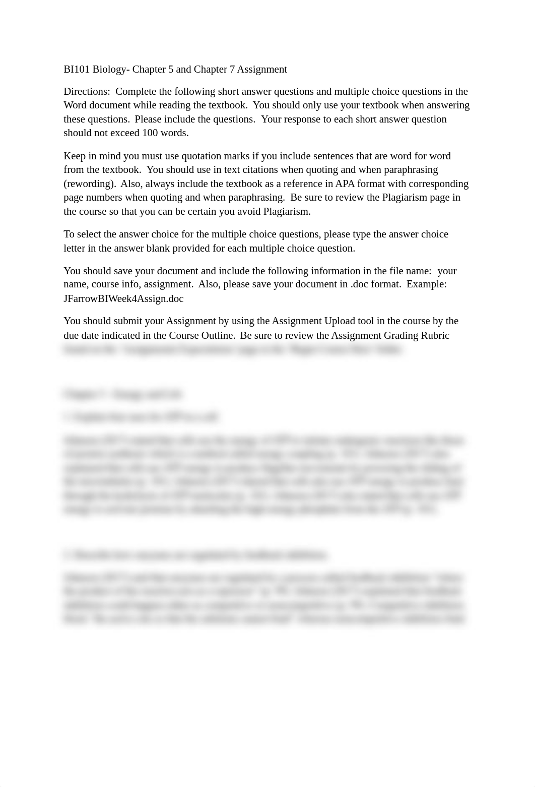 BI 101 Week 4 Chapter 5 and Chapter 7 Assignment Erin Beasley.doc_dh4ywstclk9_page1