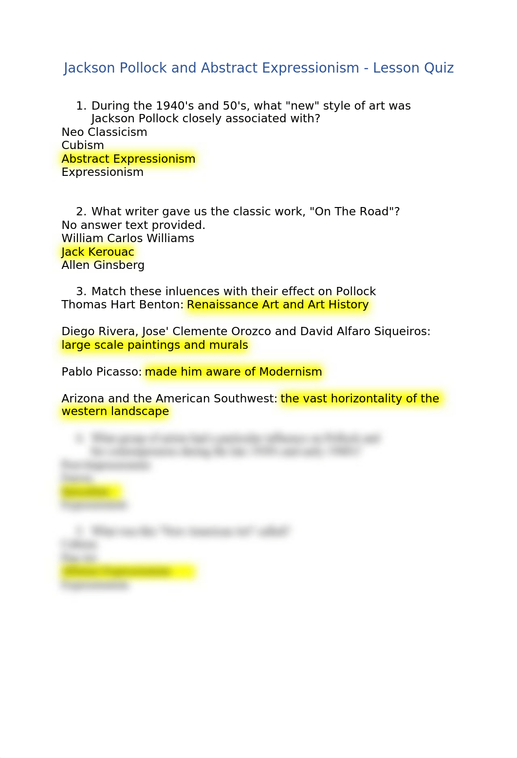 Jackson Pollock and Abstract Expressionism - Lesson Quiz.docx_dh5gaeauxun_page1